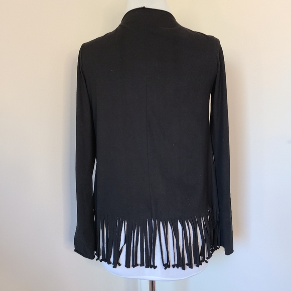 Black Fringe Open Cardigan XS - Picture 5 of 5